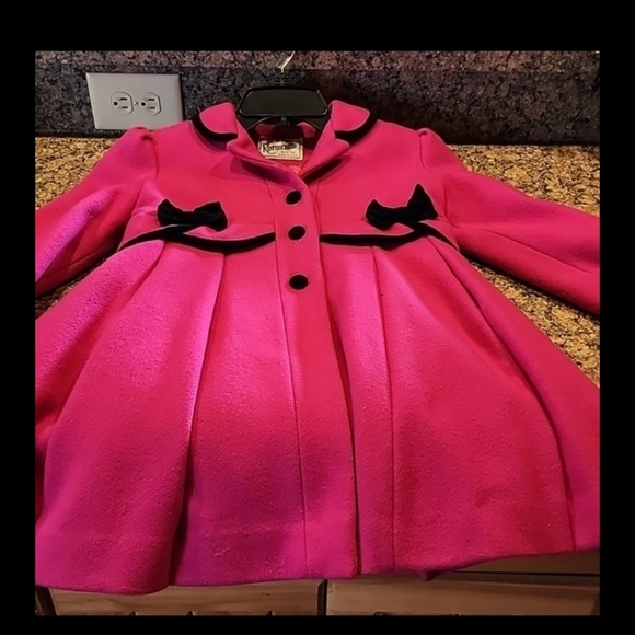 Rothschild Other - Rothschild Pink and Black Velvet Wool Coat, Size 6